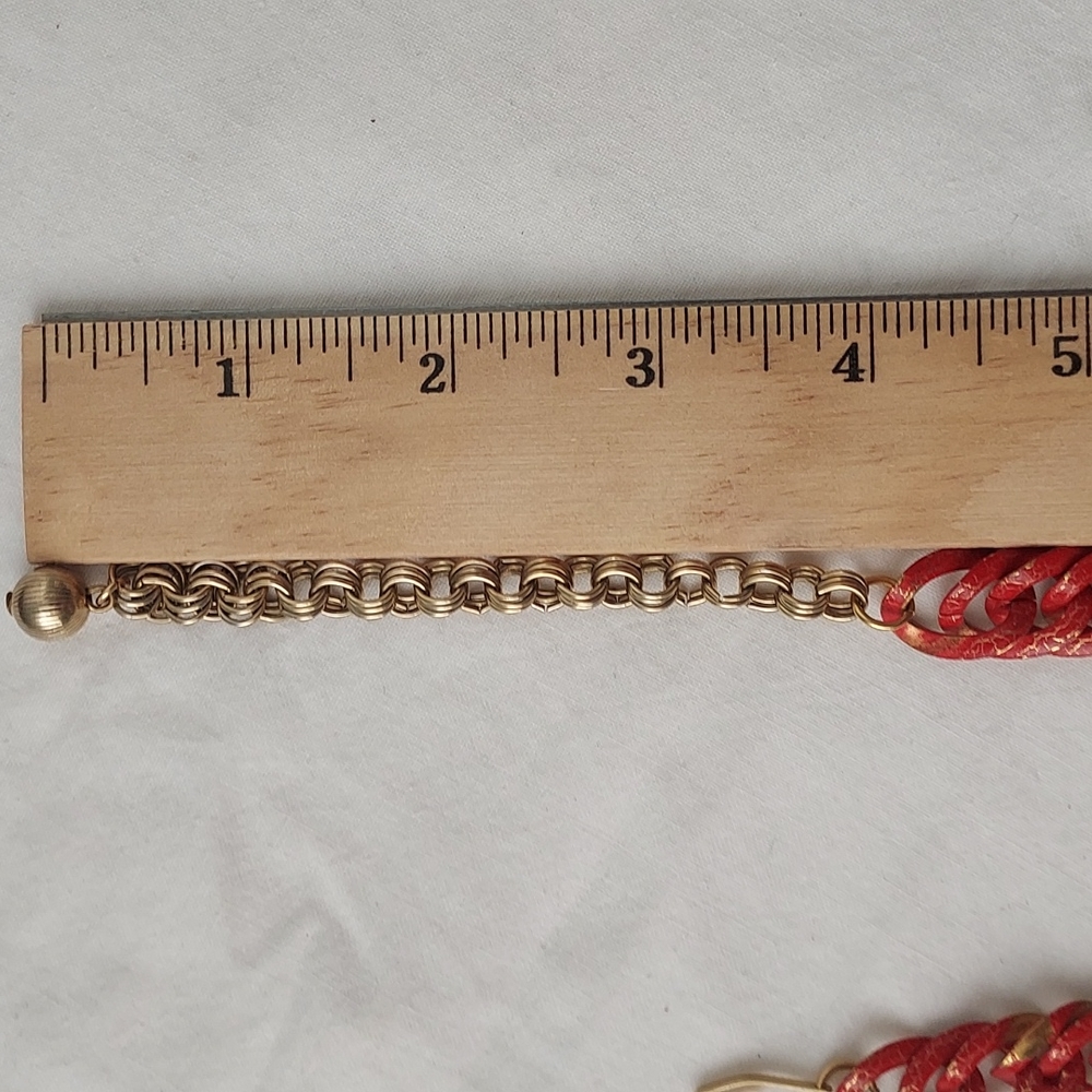 Chunky chain metal choker necklace red gold retro chain necklace unisex - Picture 13 of 16